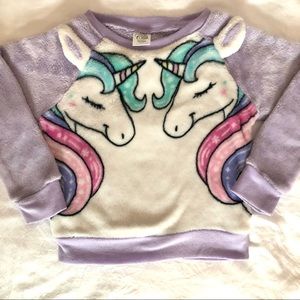 Toddler - Fuzzy Unicorn Sweatshirt - Sz 3T